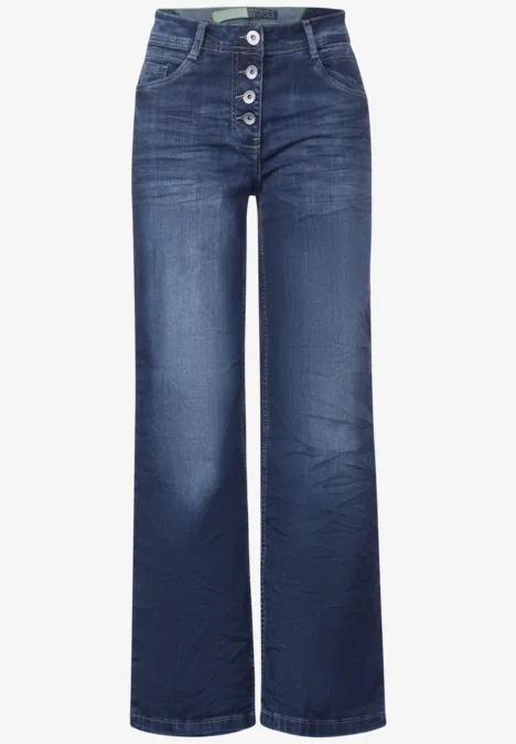 Loose Fit Jeans mid blue used wash