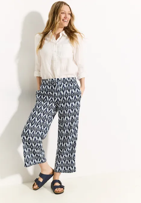 7/8 Print Hose vanilla white