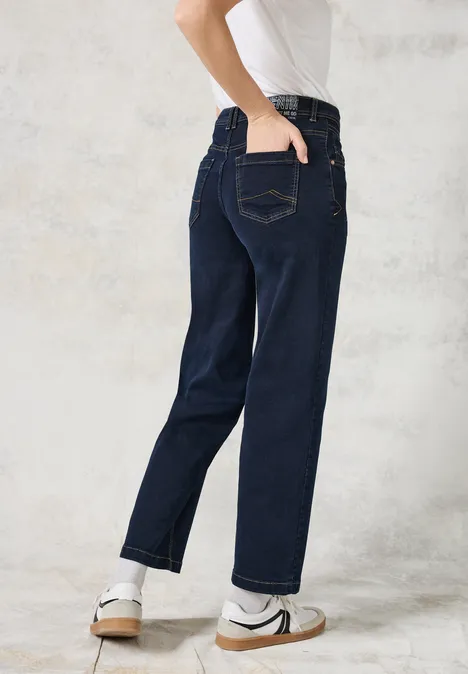 Gespoelde jeans met wijde pijpen rinsed wash