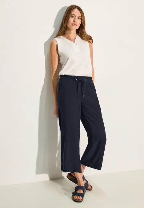 Pantalon large en viscose universal blue