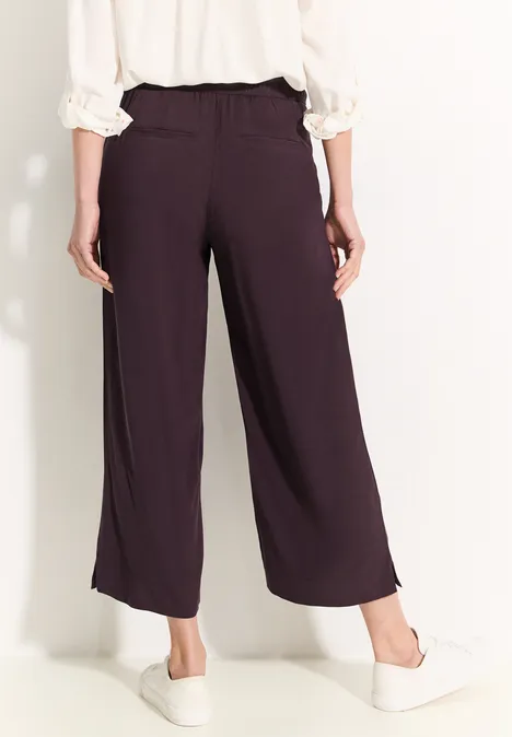 Viskosehose mit Wide Legs aubergine red