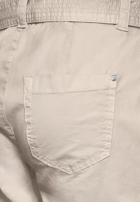 Papertouch Hose mit Gürtel boulder beige