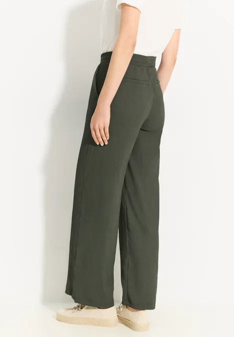 Wide Leg Hose mit Struktur cool khaki