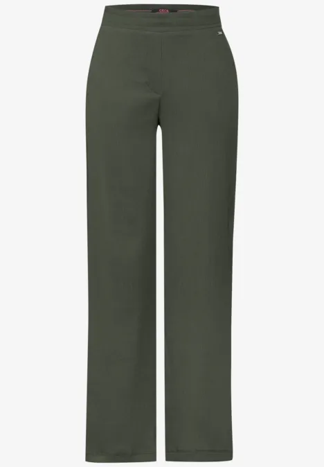 Wide Leg Hose mit Struktur cool khaki