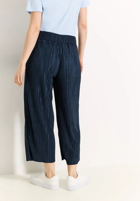 Plissée Hose dark petrol blue