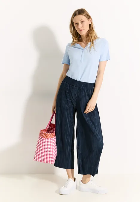 Plissée Hose dark petrol blue