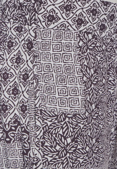 Patchwork Print Hose aubergine red