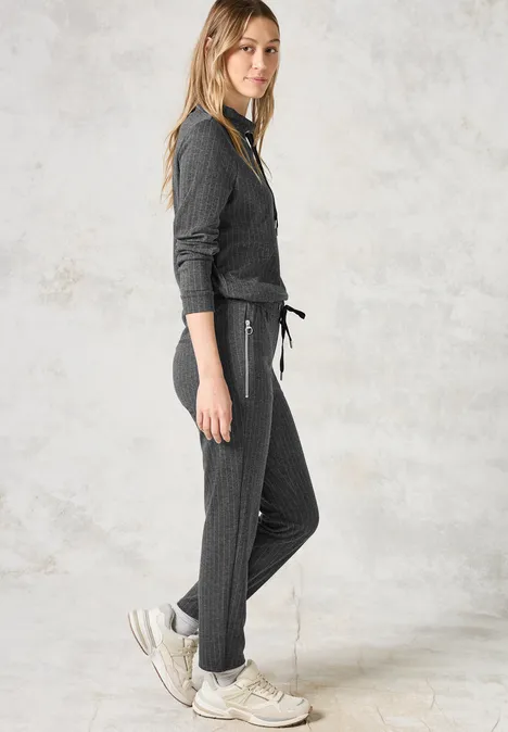 Hose im Nadelstreifen-Look dark grey melange