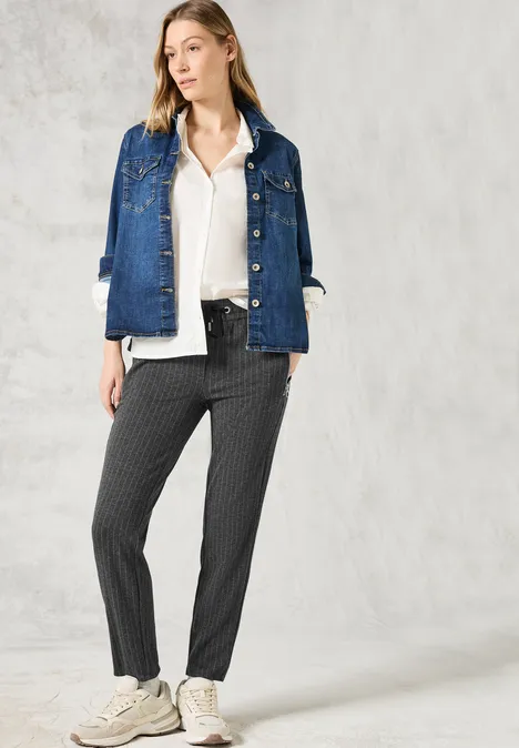 Hose im Nadelstreifen-Look dark grey melange