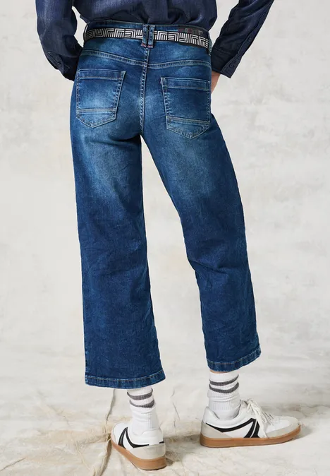 Slanke jeans mid blue used wash