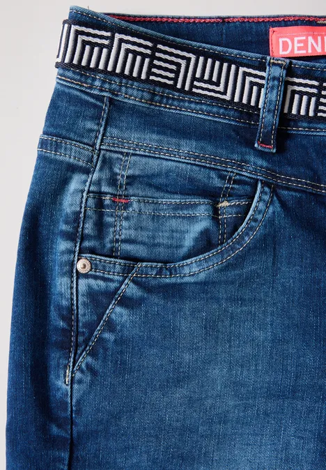 Slanke jeans mid blue used wash