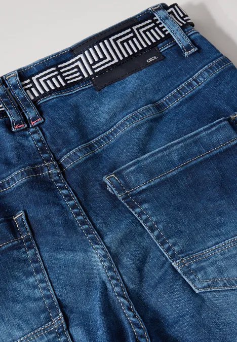 Slanke jeans mid blue used wash