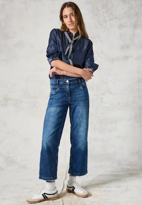 Slanke jeans mid blue used wash