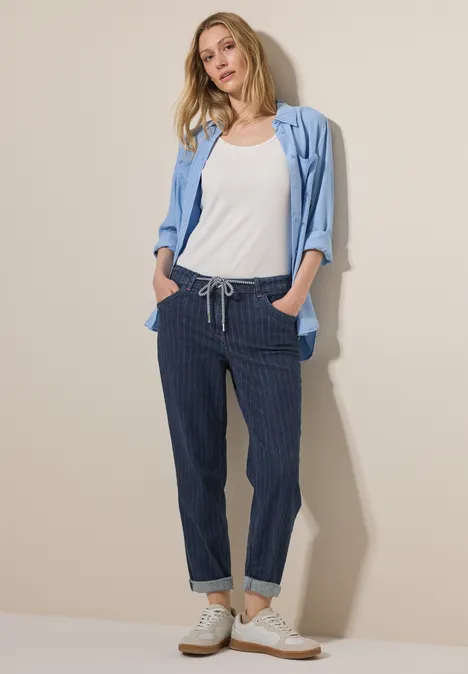 Jeans im Nadelstreifen-Look Dark blue wash