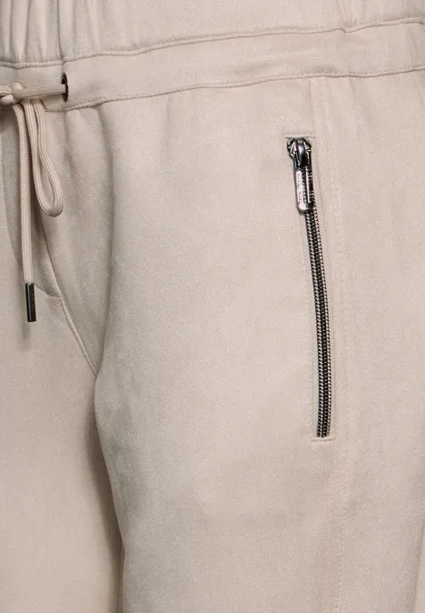 Hose in Leder-Optik light hazel beige