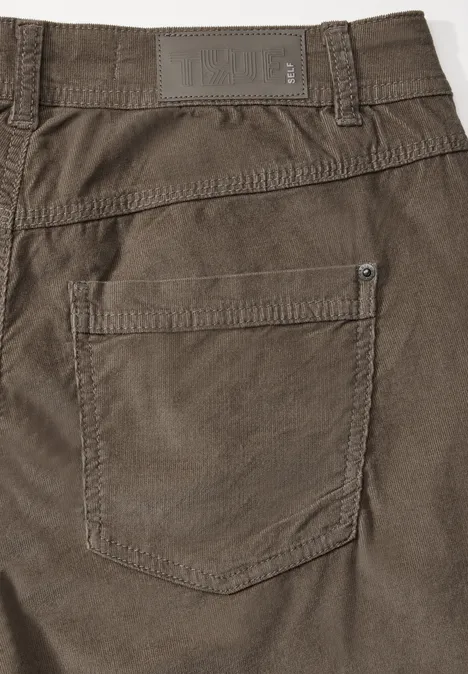 Cordhose im Loose Fit sporty taupe