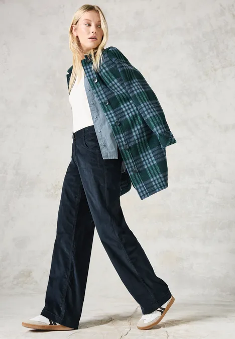 Cordhose im Loose Fit deep petrol