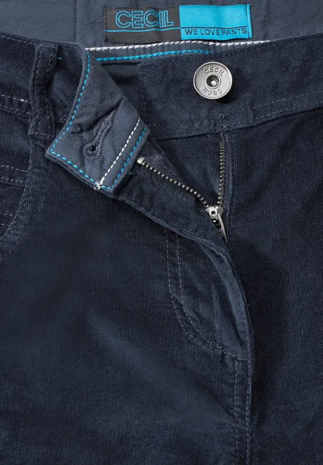 Cordhose im Loose Fit deep petrol
