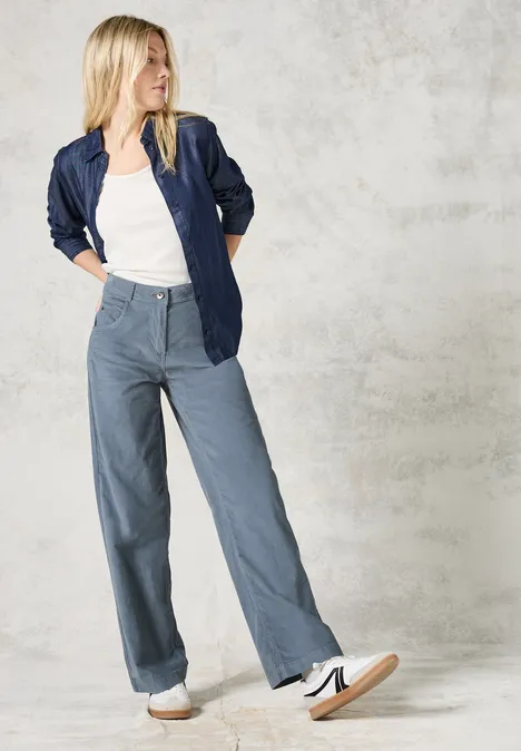 Cordhose im Loose Fit dove blue