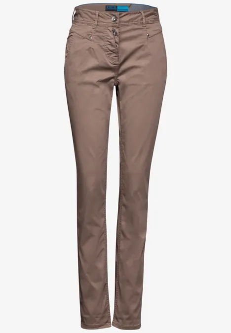 Hose im Slim Fit sporty taupe