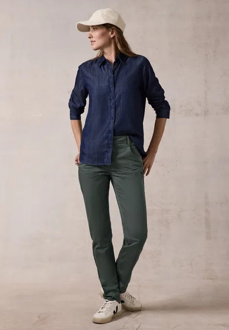 Hose im Casual Fit active khaki