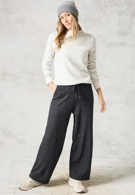 Strick-Hose charcoal grey melange