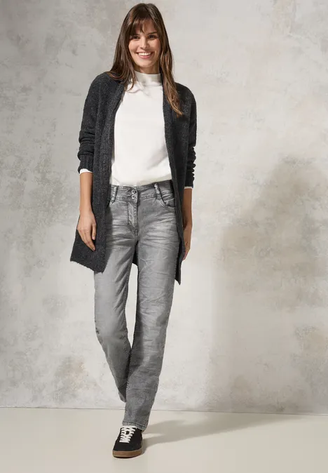 Straight Leg Jeans light grey stone wash