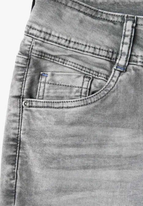 Straight Leg Jeans light grey stone wash