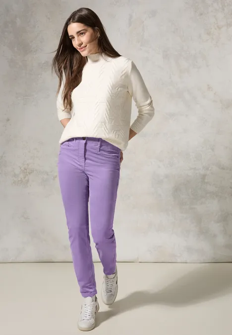 Hose im Velvet-Look wild lilac