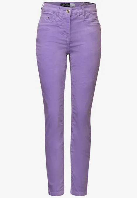 Hose im Velvet-Look wild lilac