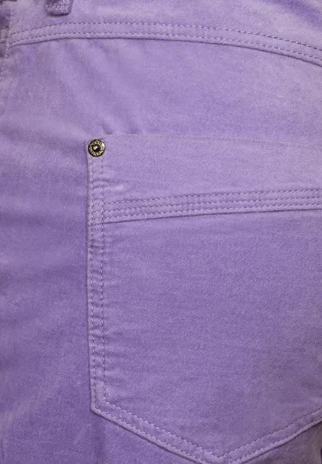 Hose im Velvet-Look wild lilac