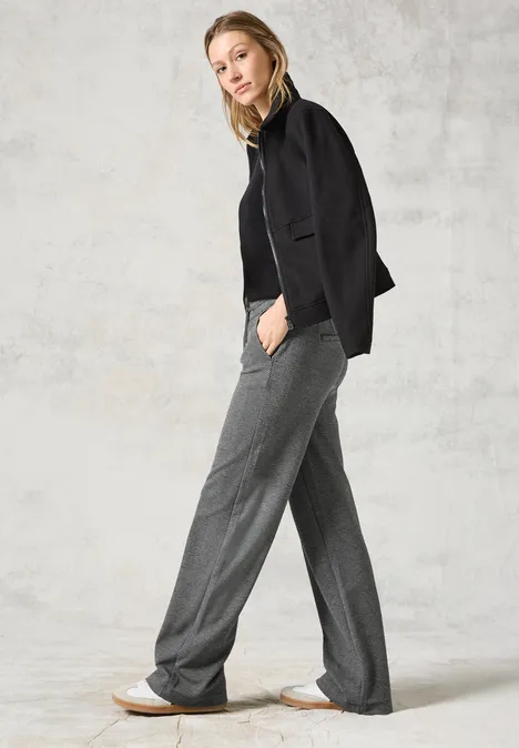 Hose im Herringbone Look platinum grey mel.