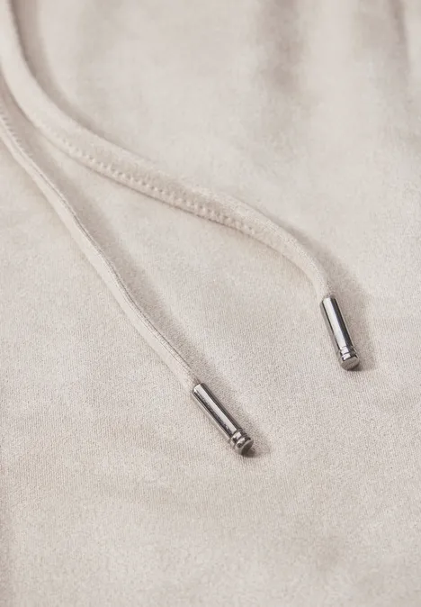 Hose in Velours-Optik soft silver