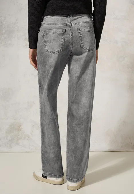 Jeans mit Glitzerdetails mid grey random wash