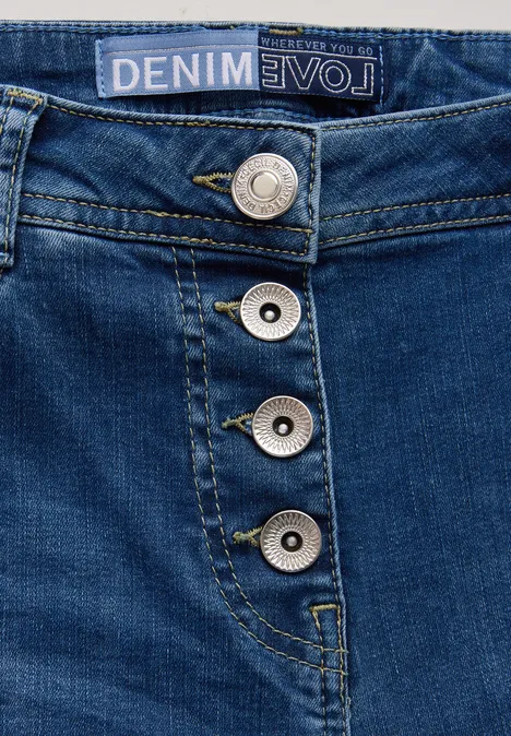 Wide Leg Jeans mid blue wash