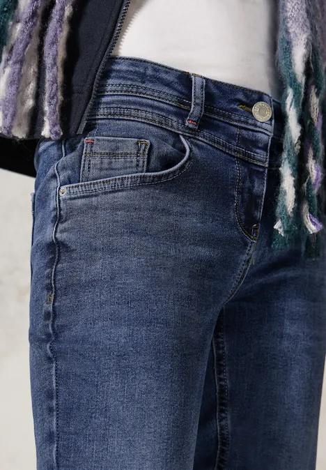 Thermo Jeans im Casual Fit blue black used wash