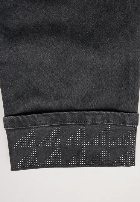 Jeans mit Turn-Up black washed