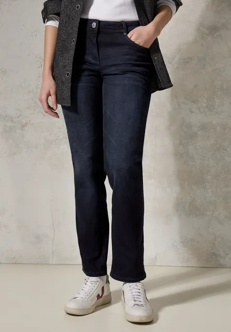 Thermo Jeans Straight Leg blue black washed