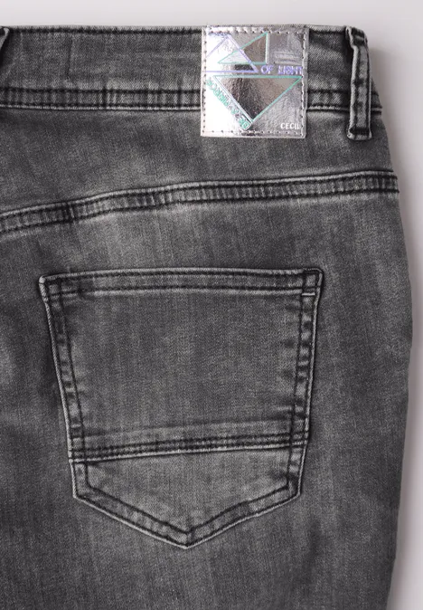 Jeans mit Glitzer-Details mid grey used wash Jeans mit Glitzer-Details mid grey used wash