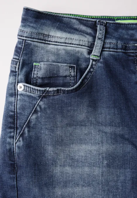 Wide Leg Jeans mid blue used wash