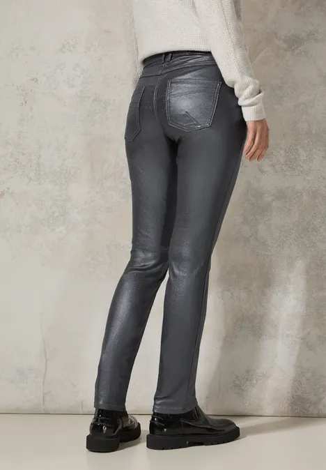 Hose mit Glanzeffekt charcoal silver