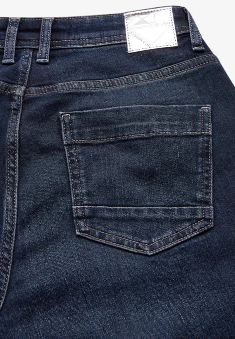 Thermo Wide Leg Jeans dark blue random wash