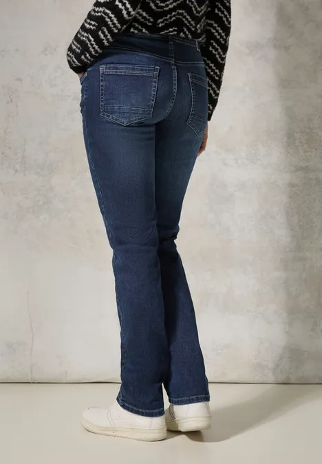 Straight Leg Jeans dark blue random wash