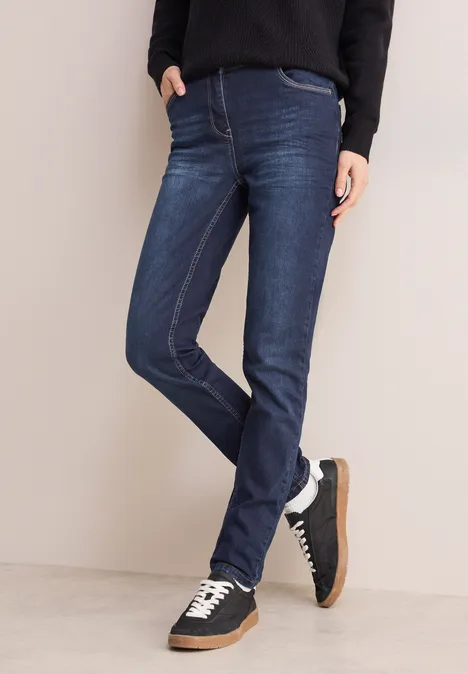 Jeans im Slim Fit mid blue used wash