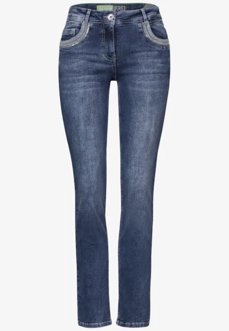 Jeans mit Details mid blue wash