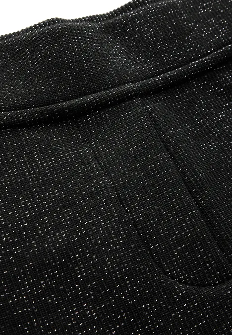 Hose mit Glitzer-Details black melange