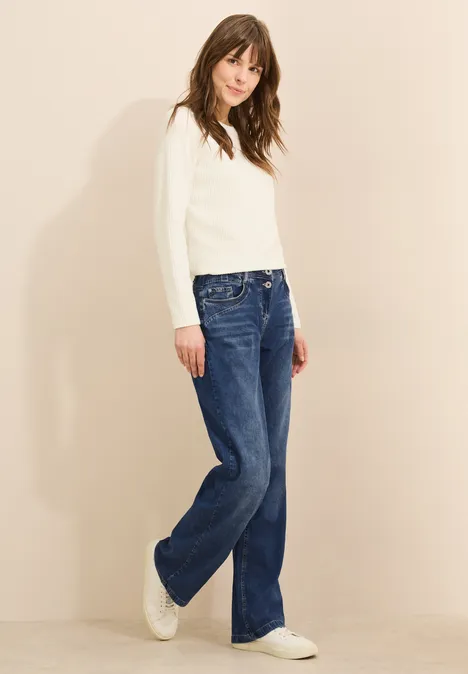 Wide Leg Lyocellmix Jeans mid blue used wash
