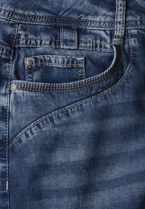Wide Leg Lyocellmix Jeans mid blue used wash