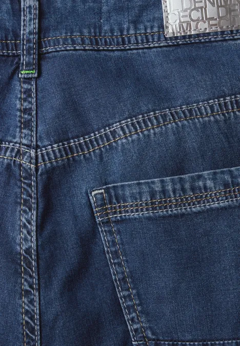 Wide Leg Lyocellmix Jeans mid blue used wash
