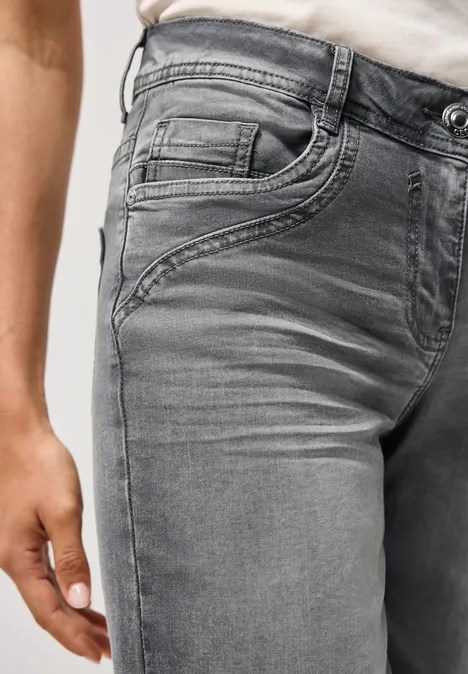 Casual Fit Jeansshorts mid grey used wash